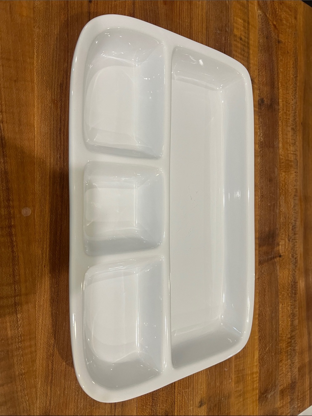 Crate&Barrel White Sectioned Ceramic Serving Platter